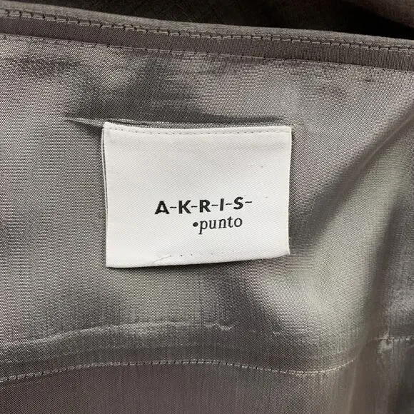 AKRIS Size 6 Grey Heather Acetate / Viscose Scoop Neck Shift Dress